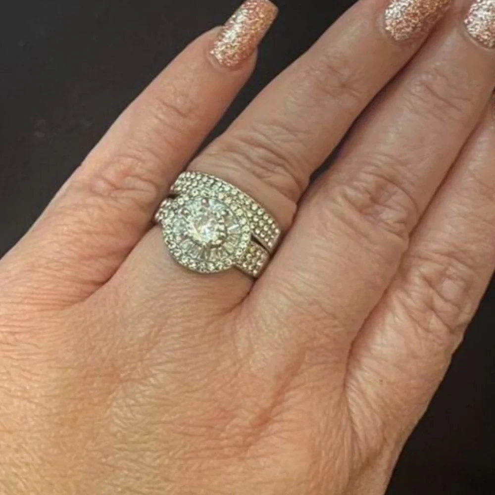 Gorgeous Large Round Cut Cubic Zirconia Wedding Engagement Bridal Rings, Sz 8